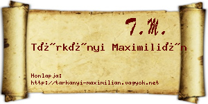 Tárkányi Maximilián névjegykártya